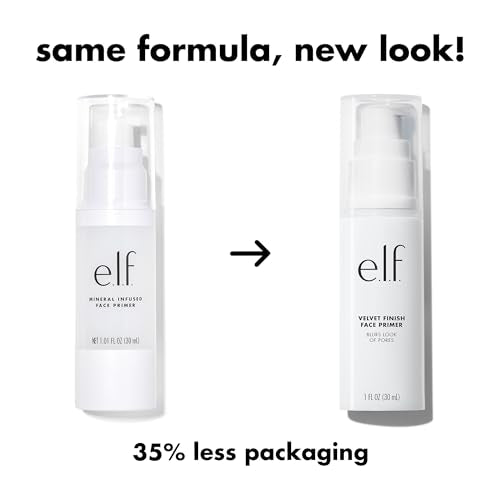 e.l.f. Mineral Infused Face Primer, Primer For A Smooth Foundation Base, Fills In Fine Lines & Refines Complexion, Vegan & Cruelty-free, Large (Pack of 2)