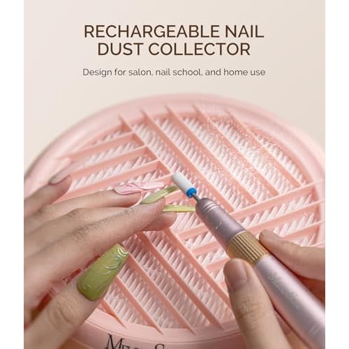 MelodySusie Rechargeable Nail Dust Collector with ART01R Handheld UV Light for Gel Nails
