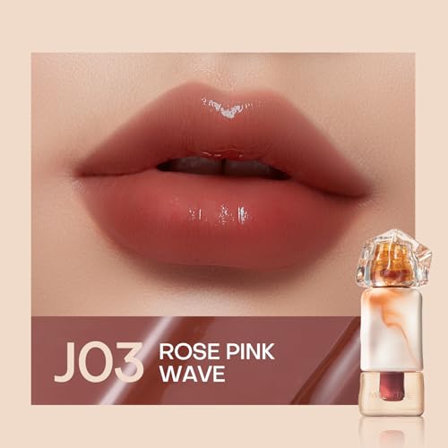 Mistine Lip Gloss Lip Oil Lip Plumber Non-sticky Tinted Lip Gloss for Women Infused with 1% Peptide Finish Lip Tint Hydrating Lip Stain Lightweight Feeling J03 Rose Wave 0.1 fl oz