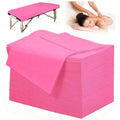 100 Pcs Massage Table Sheets Disposable Bed Cover Non Woven Fabric Breathable Sheets for Massage,Spa, Beauty Salon, Facial,Tattoo, Waxing, Esthetician (71"x 31" Pink)