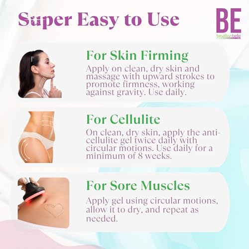 Brazilian Belle Cold Firming Gel - Skin Tightening & Anti Cellulite Gel with Caffeine - Advanced Skin Firming & Body Firming Cream for Loose & Sagging Skin