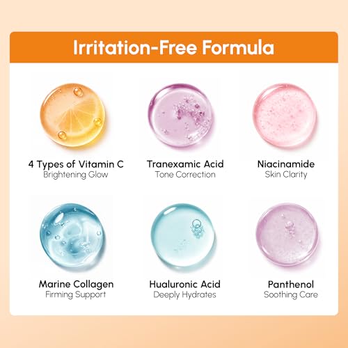 MAREE Vitamin C Toner Pads for Face ? Brightening Facial Polishes with 20% Complex: Vitamin C Collagen Niacinamide TXA ? Facial Radiance, Uneven Skin Tone, Acne Clearing Pads ? Glow Up Skincare Device