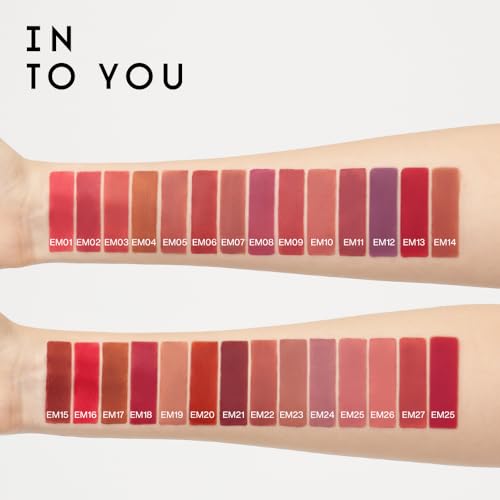 INTO YOU Velvet Matte Finish Lip Stain, Lip Tint, High Impact Lipcolor With Lightweight Lip Mud Texture, Dual-Use For Lips And Cheek, Pink Lipstick (EM12)