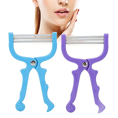 ZJchao 2pcs Spring Hair Remover, Stainless Steel Face Epilator Spring Threading for Women Face, Chin Hair, Upper Lip Hair, Mustache