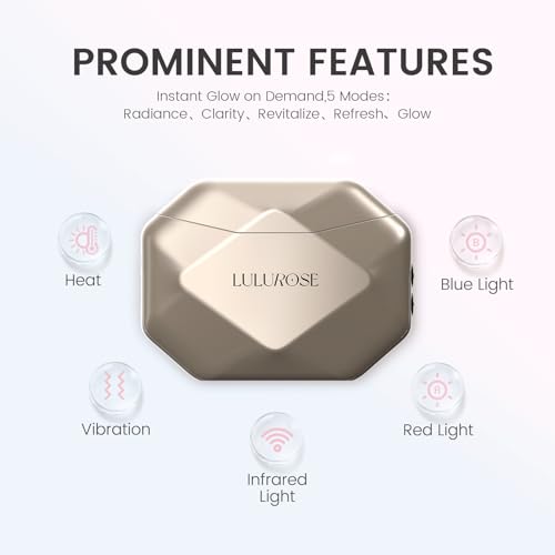 LULUROSE Facial Massager with Red and Blue Light Heat Vibrating for Face,Beauty Device for Skin Care Wrinkles,at Home or Traveling