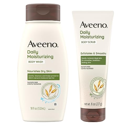 Aveeno Daily Moisturizing Bundle with Body Wash, 18 oz, & Scrub, 8 oz.