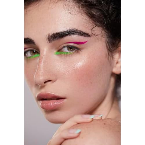 Neon Liquid Eyeliner Pen, Waterproof Smudge-proof Pigmented Eye Liner, Glow Brightly Under UV Lights, Colorful Eye Makeup For Rave Party Music Festival, Neon Green