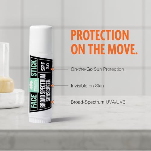 Pacific Shaving Company SPF 30 Broad Spectrum Face Sunscreen Stick - Portable Mineral Sunscreen for Face with Aloe Vera, Coconut Oil + Vitamin E - Clear, Non-Greasy Travel Size Sunblock Stick (2 Pack)