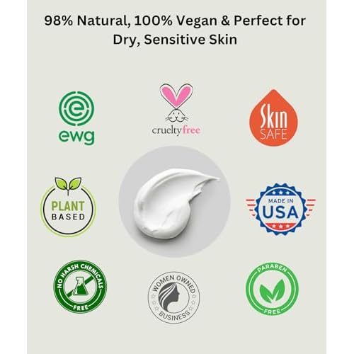 RaGaNaturals Natural Unscented Body Lotion for Dry Skin with Shea Butter and Vitamin E & B5 - Hydrating, Nourishing, Fragrance Free Hand Moisturizer With Organic Essence - For Women, Men, Kids - 8 Oz