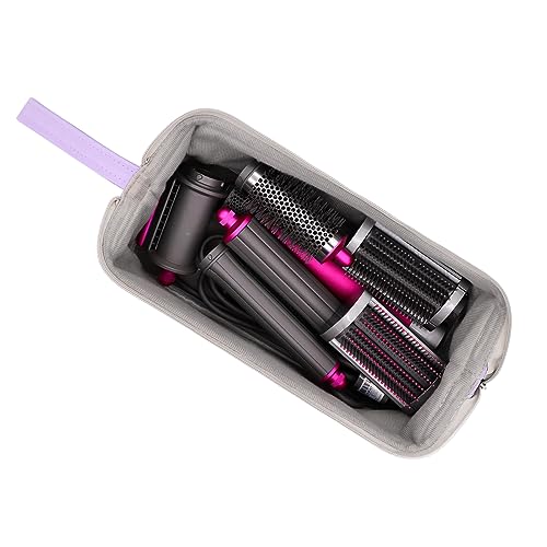 Buwico Airwrap Travel Case for Dyson/Shark Flexstyle, Travel Pouch for Complete Styler and Attachments, Travel Bag for Hair Dryer (Purple)