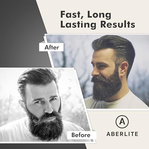 Aberlite EDC - Premium Beard Straightener Brush - Professional Heated Straightening Comb and Grooming Kit for Men (Gray)