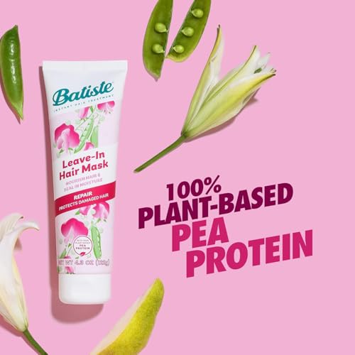 Batiste Heat Protectant For Hair & Leave In Conditioner Hair Mask, Smooth, Seals Split Ends, Hair Conditioner for Dry or Wet Hair, Infused with vitamin E for Enhancing Haircare, 4.3oz (Pack of 3)