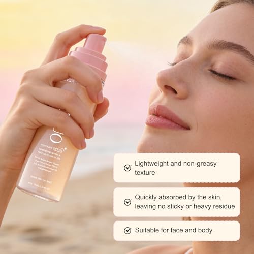 SPF Setting Spray for Face & Body - Sheer Sunscreen Mist SPF 50, Makeup-Friendly Setting Mist with Hydrating Glow, Reef-Safe & Non-Greasy for Beach, Wedding, Daily Wear (2)