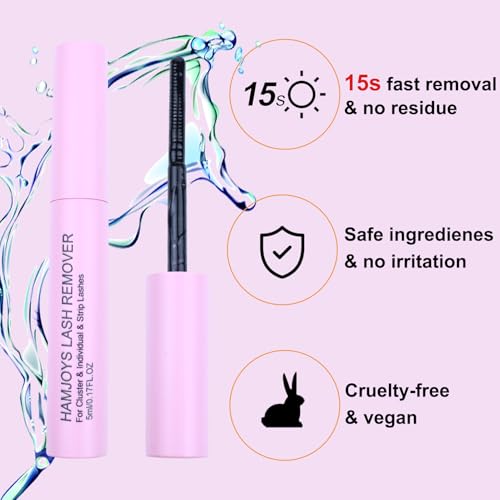 Cluster Lash Glue Remover Quick-Dissolving False Eyelash Remover for Easy Removing Lash Bond and Seal Safe Formula Lash Extension Clusters Remover 5ml Cluster Eyelash Extensions Remover
