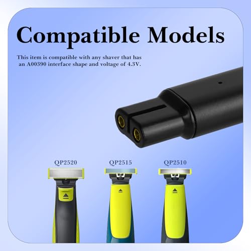 Linkidea 2 Pack 4.3V Type-C Electric Shaver Charger Adapter Compatible with QP2520/QP2515, Charging Converter for Travel, USB-C Razor Power Supply (Black)