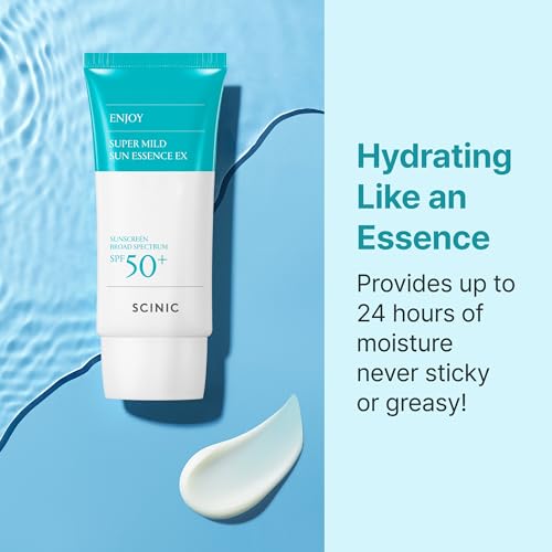 SCINIC Enjoy Super Mild Sun Essence EX 1.69 fl oz(50ml) SPF 50+ | Lightweight, Fast-Absorbing, Hydrating Sunscreen | Korean Skincare