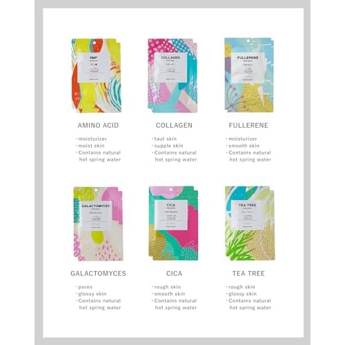 KisoCare Facial Sheet Mask (24 Pieces) 100% Pure Hot Spring Water, No Added Water Moisturizing Skincare