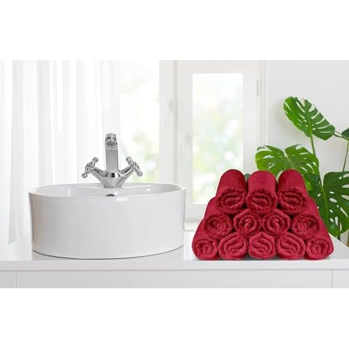 Softolle 100% Cotton Ring Spun Wash Cloths ? Bulk Pack of Washcloths ? 12x12 Inches ? Wash Cloth for Face, Highly Absorbent, Soft and Face Towels (Assorted, 60 Pack)