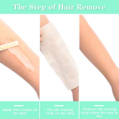 Maitys 600 Pieces Body and Facial Muslin Strips for Hair Removal Natural Muslin Epilating Strips 2.8 x 7.9 Inches Large Bulk for Women and Men