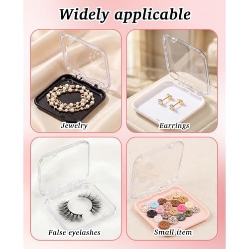 48 Pcs Nail Boxes for Press Ons, Fake Nail Storage Case Packaging Container with 120 Adhesive Double Sided Tape