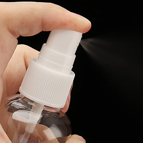 50 PCS 120ml 4oz Clear Spray Bottles, Small Plastic Fine Mist Spray Bottles Bulk, Empty Bottles Refillable Travel Size Containers for Essential Oils, Hair Perfume Liquid