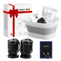 ZhanHao Ionic Foot Bath Detox Machine, Ionic Foot Spa to Remove Toxins with 2 Arrays, 80 Disposable Foot Bath Liners, Detoxification Sea Salt, Folding Bathtub, Gift for Women