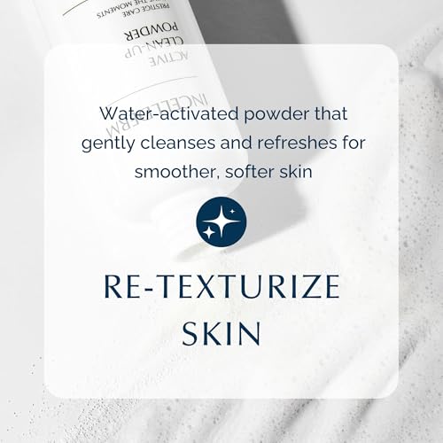 INCELLDERM Active Clean-Up Powder 90g (3.17oz) | Water-Activated Facial Cleanser with Papain Enzymes | Gentle Exfoliation and Skin Barrier Support | Plant-Based Formula