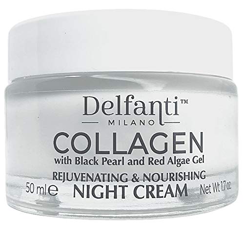 Delfanti-Milano ? COLLAGEN REJUVENATING AND NOURISHING Night Cream ? Face and Neck Moisturizer with BLACK PEARL and RED ALGAE GEL? Made in Italy