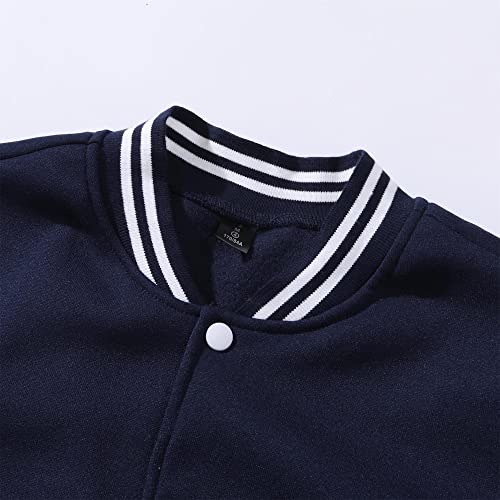Mowbeat Women Baseball Jacket Varsity Uniform Unisex Adult Long Sleeve Casual Loose Cardigan Men's Track Jacket