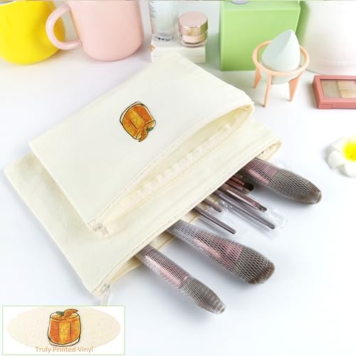Koolmox 9x7'' Canvas Pouch with Zipper Bulk, 20 pcs Multipurpose Large Cotton Canvas Makeup Cosmetic Bag, Travel Toiletry Pouches Blank Beige DIY Craft Bags, Pencil Bag, Purses, Stationery Organizer