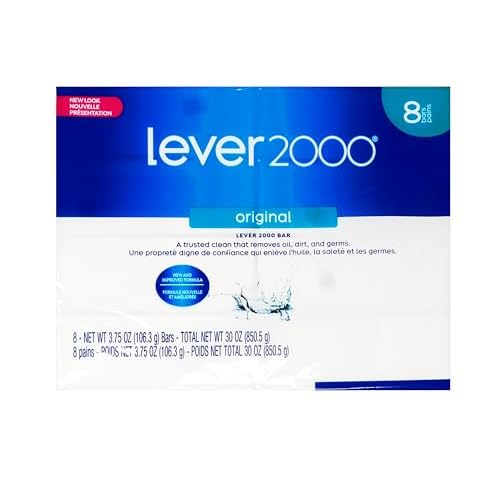 Lever 2000 Original Bar Soap, New and Improved Formula, Trusted Clean for Hands and Body, 8 Bars, 3.75 oz Each