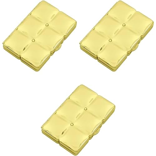 Stephanie Imports Set of 3 Double Sided Magnifying Rectangular Compact Mirrors Bubble Pattern (Gold)