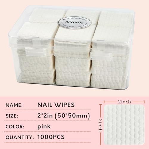 2000PCS Lint Free Nail Wipes- Wavy Pattern Nail Polish Remover Pads- Lint Free Wipes for Nail Polish, Eyelash Extensions, Nail Art- Prep Wipes for Manicure and Pedicure