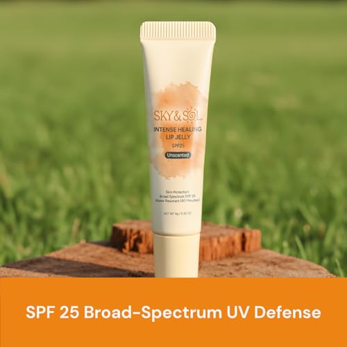 Sky & Sol Lip Balm SPF 25 ? 3 Pack Natural Hydrating Lip Jelly with Broad-Spectrum Sun Protection and Primer, Water-Resistant for Smooth, Plump & Rosy Lips.