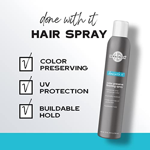 KERACOLOR Kit of 3-in-1 (Cleanse + Conditioner + Color) Rose Gold Semi-Permanent Hair Dye and Finishing Hair Spray 10oz