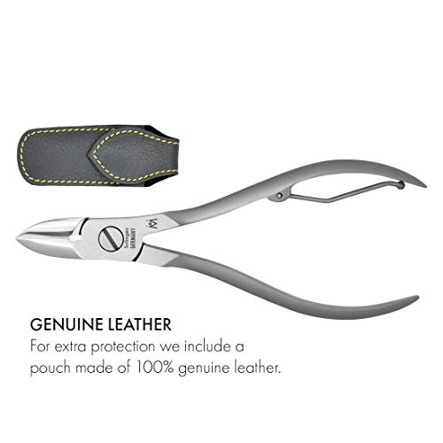 Fingernail and Toenail Nippers in Leather Case FINOX Surgical Stainless Steel Pedicure Nail Clippers German Toe Nail Cutter GERmanikure Solingen p126