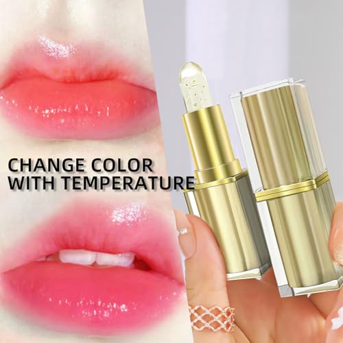 Color Changing Lipstick, Gold Foil Moisturizing Glossy Shine Lip Gloss, Warm Change Color Change Lip Stick, Smudge-proof and Long-lasting (1PCS)
