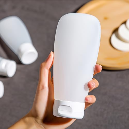 12PCS 150ml / 5oz Clear Refillable Empty Plastic Squeeze Soft Tubes With Flip Cap Makeup Containers Sample Packaging Jars Bath Containers Portable Bottle