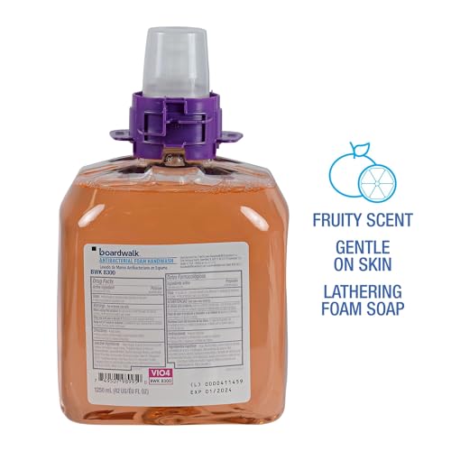 Boardwalk 6162-04-GCE00VL 1250 ml. Foam Antibacterial Handwash Refill - Fruity (4/Carton)