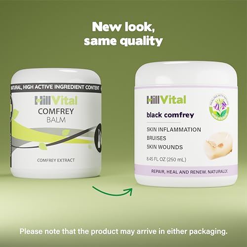 HillVital Comfrey Balm for Everyday Bruise Care ? 8.45 fl oz (250 ml) Large Jar ? Herbal Premium Topical Balm with Comfrey Root Extract for Active Lifestyle & Post-Activity Care