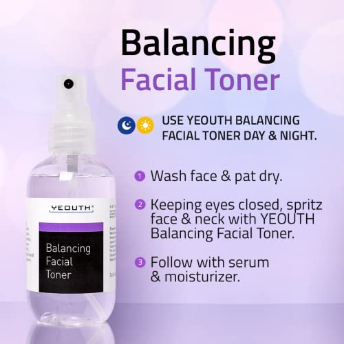 YEOUTH Hydrating Toner for Face Spray with Chamomile and Allantoin, Alcohol Free Facial Care, Refreshing Skin Care Face Toner for Women and Men 3.4 Oz