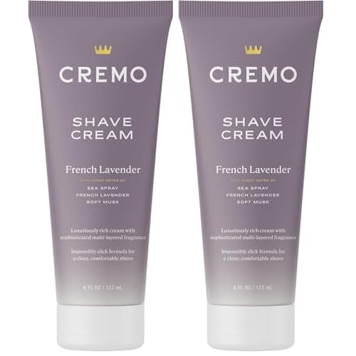 Cremo French Lavender Moisturizing Shave Cream, Astonishingly Superior Ultra-Slick Shaving Cream for Women Fights Nicks, Cuts and Razor Burn, 6 Fl Oz (Pack of 2)