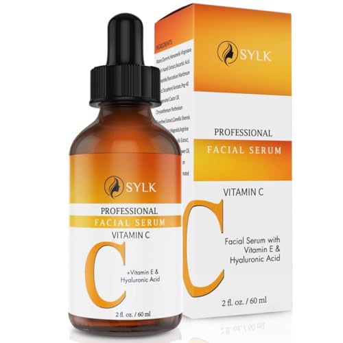Sylk Vitamin C Serum For Face with Hyaluronic Acid & Vitamin E ? Brightening Serum ? Treatment for Anti Aging, Dark Spots, Tone, Fine Lines & Wrinkles - Microneedling - Korean Skincare - 2 fl oz
