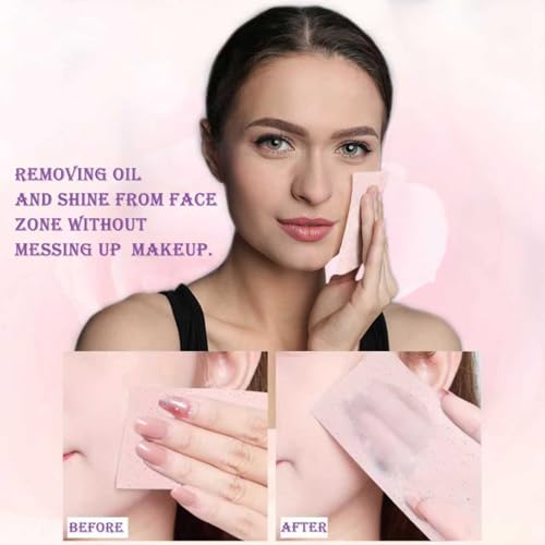 Face Oil Blotting Paper sheets- 8 pack 800 sheets Rose Natural Face Oil Blotting Paper rapidly absorb excess oils