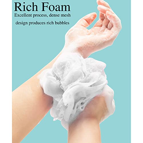Chengu 80 Pcs Loofah Bulk Sponge Bath Sponges for Shower Bath, Travel, Baby, Women, Men, 20g (White)