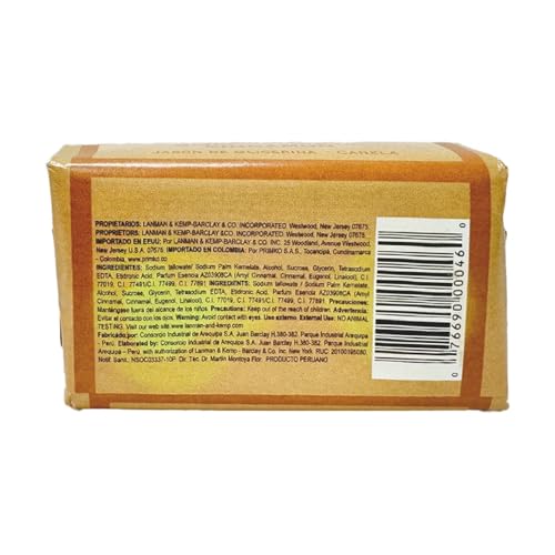 Lanman & Kemp Cinnamon Soap Bar 3.35 Oz - Jabon De Glicerina Canela (Pack of 3)