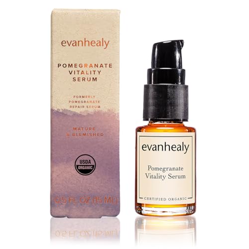 evanhealy Pomegranate Vitality Serum | Organic Sea Buckthorn Berry Oil with Rosehip Seed | Balance, Moisturize, & Nourish Facial Skin