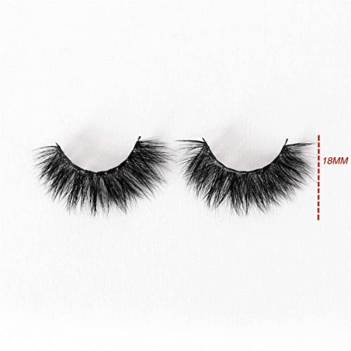 Newcally Lashes 3D Fake Eyelashes 18MM Dramatic Faux Mink Eyelashes Pack 10 Pairs Thick Long Volume False Eye Lashes
