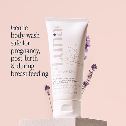 Luna Daily Intimate Feminine Wash, Coconut & Lactic Acid Formula | pH-Balanced Body Wash for Women |Nourishing Cleanser for Pregnancy, Postpartum & Sensitive Skin | Gentle & Maternity-Safe, 50ml