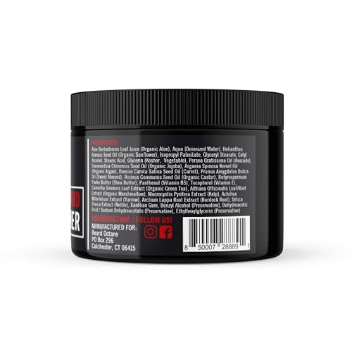 Beard Octane Leave In Beard Conditioner for Men - Neutral (Unscented) - Soften & Moisturize Dry Coarse Beards with Argan Oil & Aloe Vera - 4 oz